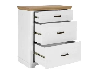 Comoda en madera maciza 3 cajones en Blanco - Cómodas, Uruguay | Quesal, vista 9