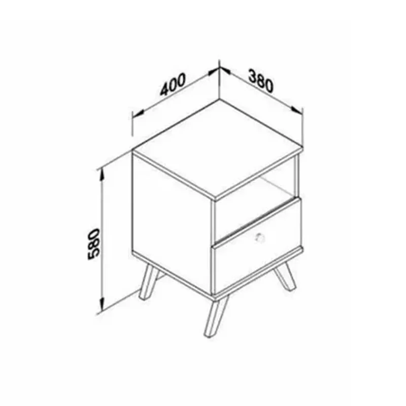 Mesa De Luz Linea Retro Living Dormitorio 1 Cajon Miel en Madera natural - Mesas de luz, Uruguay | Soy Hogar, vista 3