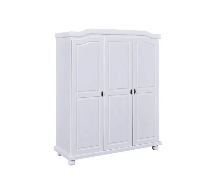 Ropero 3 Puertas Madera Maciza - Linea Bastian en Blanco - Roperos y placares, Uruguay | Rústico Hogar