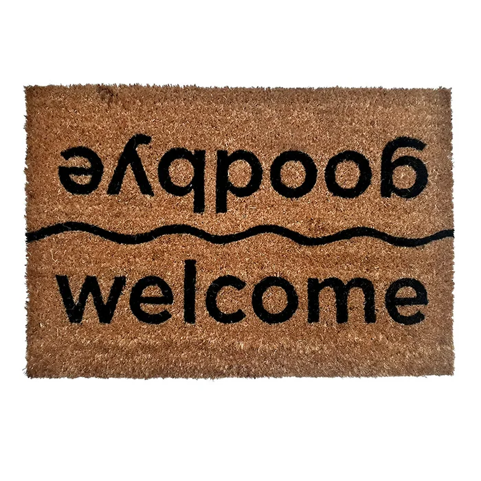 FELPUDO DE COCO 40X60CM H.1.5CM WELCOME- GOOD BYE en Marrón - Textiles, Uruguay | Decohogar