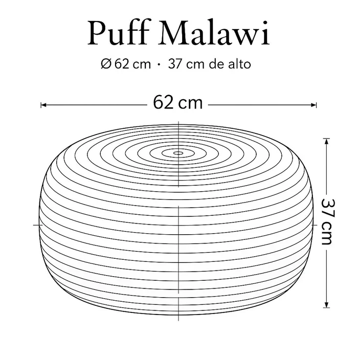 Puff de Fibra Natural Malawi | Casakos Uruguay en Beige - Butacas, banquetas y puffs, Uruguay | Casakos, vista 9