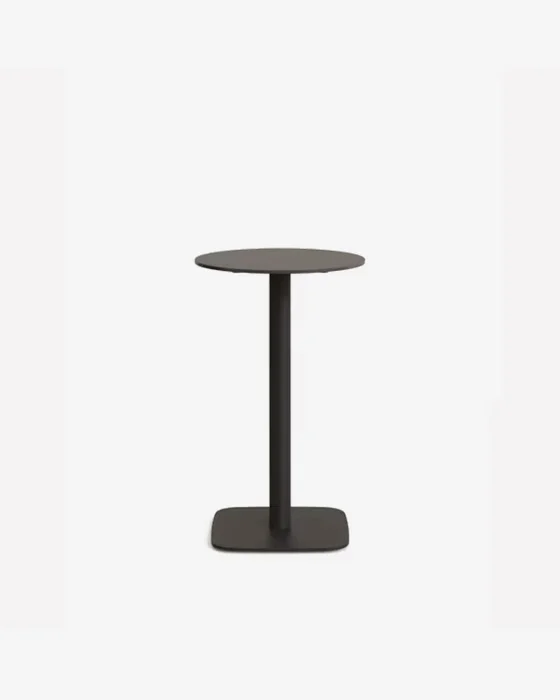 Mesa redonda alta de exterior Dina negro con pie de metal acabado pintado negro en Negro - Muebles para el exterior, Uruguay | Kavehome