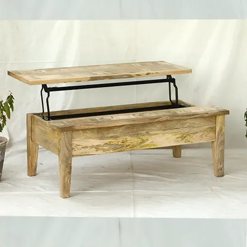 M73 Mesa ratona elevable 120x65x45 en Madera natural - Mesas de living, Uruguay | Victoriana, vista 2