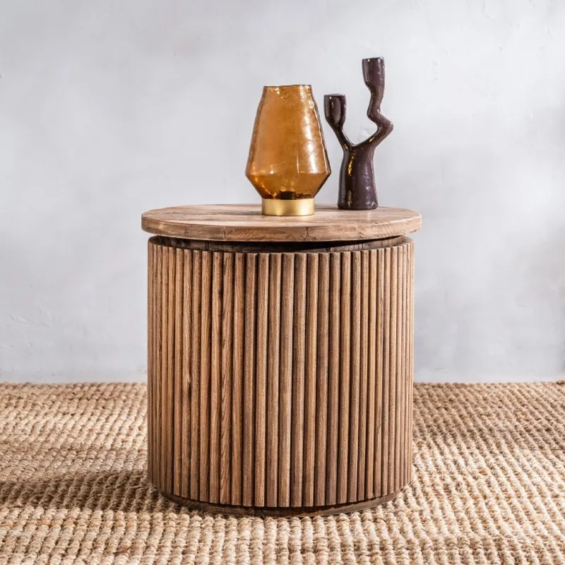 Mesa Lateral Tramatto en Madera natural - Mesas de living, Uruguay | Aihaus