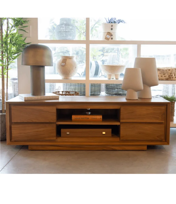 MUEBLE TV MANANTIALES 4 CAJONES TEKA NAT - Aparadores y recibidores, Uruguay | Masinfinito Casa, vista 3