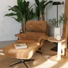 BUTACA EAMES GAMUZA CASTAÑO CON PUFF en Marrón - Butacas, banquetas y puffs, Uruguay | Masinfinito Casa, vista 2 de 4