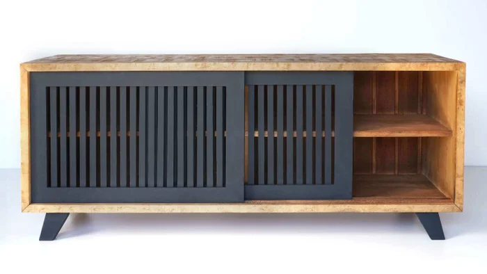 RACK BLACK RIO 1,45mt en Negro - Muebles para TV, Uruguay | Fundamento Muebles, vista 2