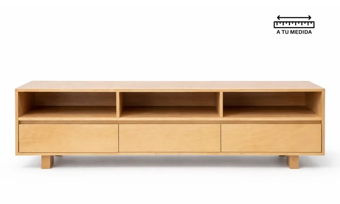Rack AMBAY 1.60m en Madera natural - Muebles para TV, Uruguay | Finkel