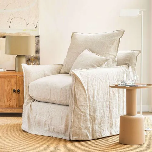 SILLON ALMA LINO CRUDO - 1 CUERPO en Off-white - Sillones y sofás, Uruguay | La Iberica