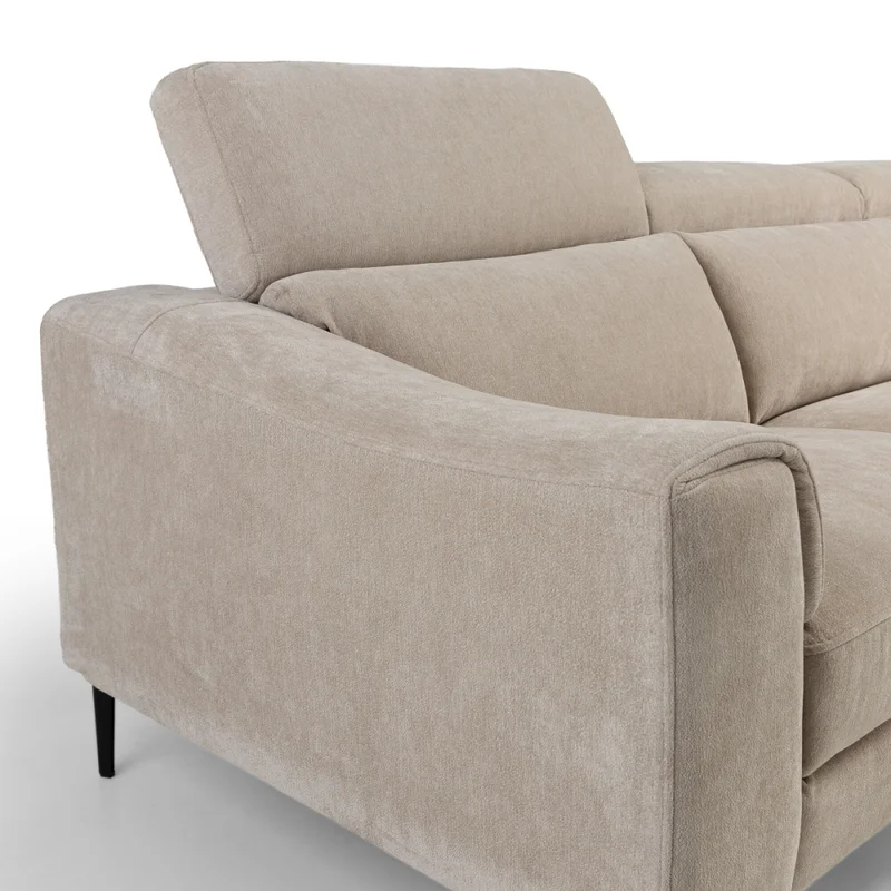 Rinconera Luke - Tela Microfibra - Chaise Derecho - 6686-4 Beige en Beige - Sillones y sofás, Uruguay | Nyr, vista 4