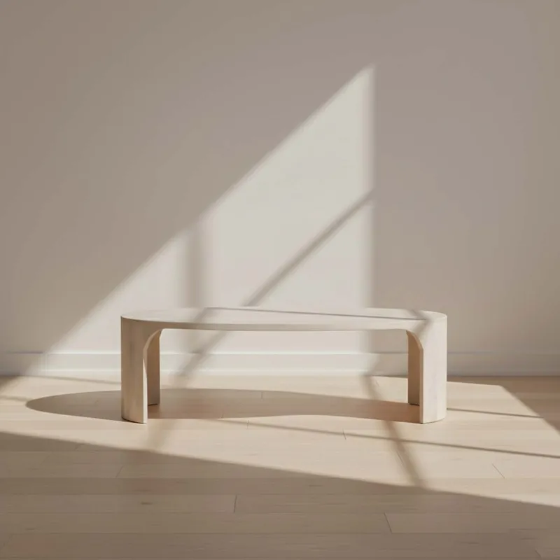 Mesa Ratona Madera Blanco Oval en Blanco - Mesas de living, Uruguay | Divino