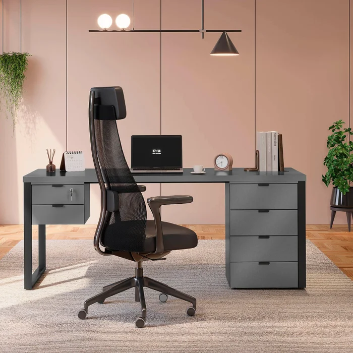 MESA ESCRITORIO INDUSTRIAL PREMIUM DIRECTOR 190CM en Marrón - Bibliotecas, Uruguay | Balton, vista 9