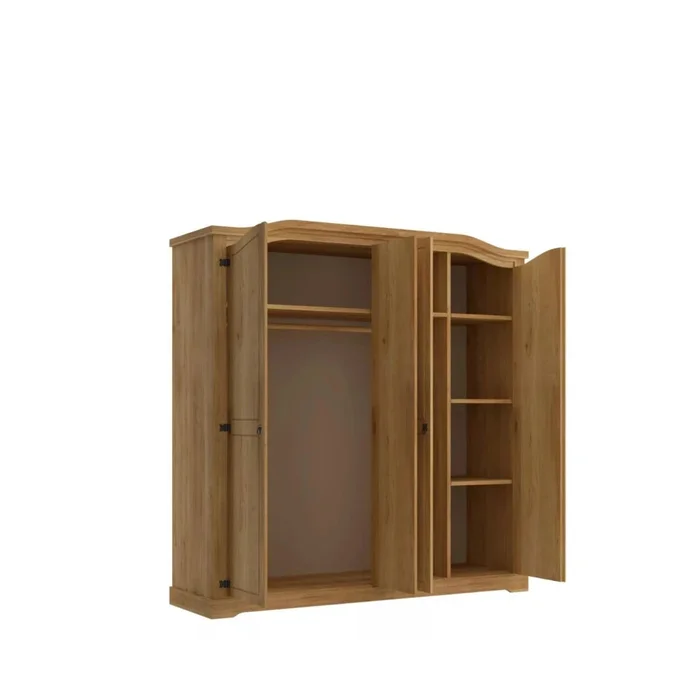 Ropero Curvo 4 Puertas Madera Maciza Línea Monterrey - Natural en Madera natural - Roperos y placares, Uruguay | Ecowood, vista 3