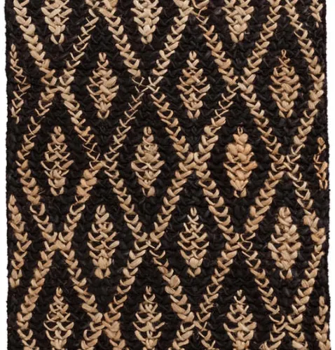 TWO-TONE DIAMOND BLACK/NATURAL YUTE en Negro - Textiles, Uruguay | Sentido Jose Ignacio