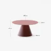 Mesa de centro Wilshire cristal templado glaseado y acero acabado pintado - terracota mate Ø80cm en Rojo - Mesas de living, Uruguay | Kavehome, vista 7 de 7