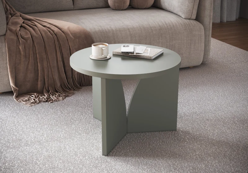 Mesa de Centro Arco 60cm - Blanco en Madera natural - Mesas de living, Uruguay | Berna home, vista 3