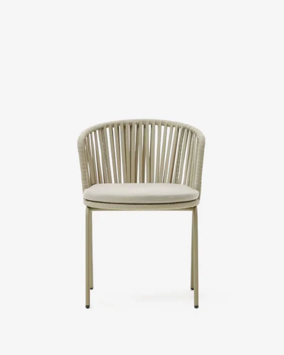 Silla exterior Saconca de cuerda y acero con acabado pintado - beige en Beige - Sillas, Uruguay | Kavehome, vista 7