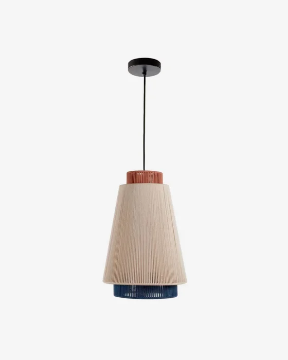 Lámpara de techo Yuvia - de algodón con acabado beige, azul y terracota en Multicolor - Lámparas colgantes, Uruguay | Kavehome