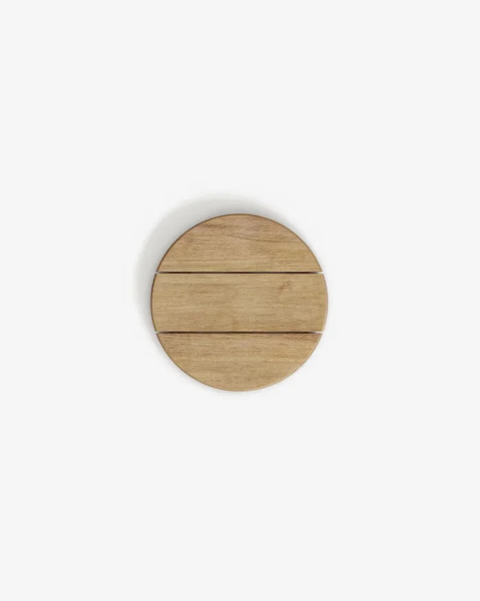 Mesa redondo Saura de de madera de acacia acabado natural 48cm en Natural, Negro - Mesas de arrimo, Uruguay | Kavehome, vista 2