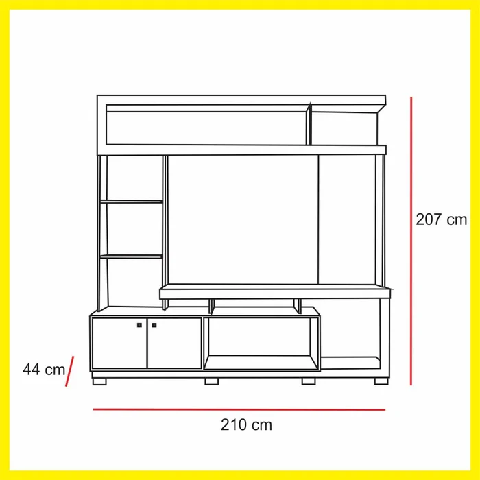 Producto: Modular Rack 127 de AMARELO en Madera natural - Muebles para TV, Uruguay | Amarelo, vista 3