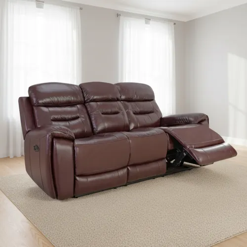 Sillón 3 Cuerpos Cuero Memphis Chocolate en Marrón - Sillones y sofás, Uruguay | Divino