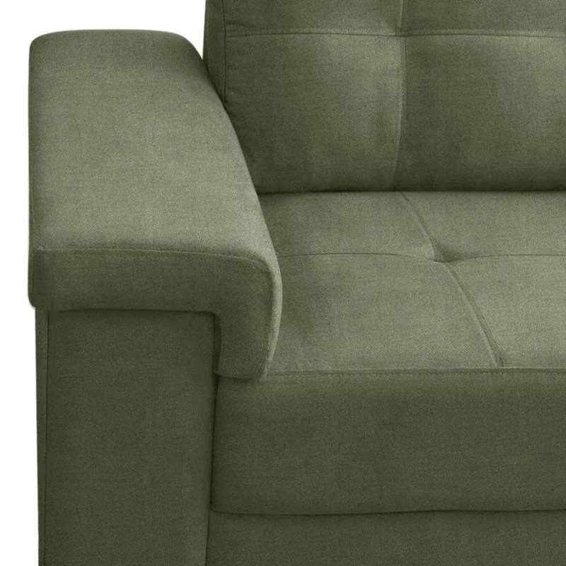 Sillón 2 Cuerpos en tela de Lino - Plaza - Verde en Gris - Sillones y sofás, Uruguay | Ecowood, vista 3