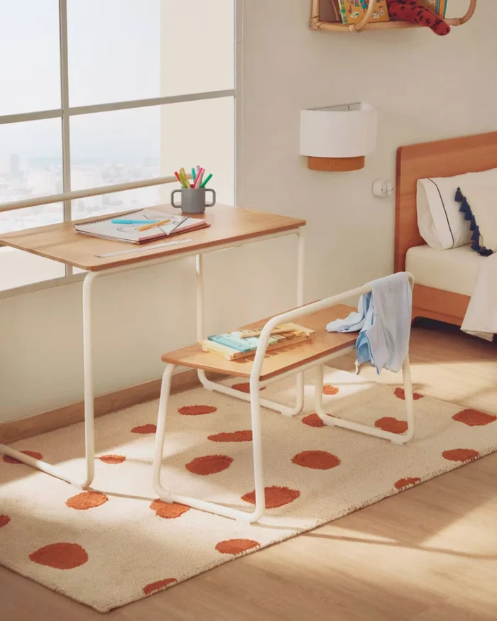 Alfombra Tandani de algodón beige con diseño de guepardo naranja 90 x 150 cm en Beige - Alfombras, Uruguay | Kavehome, vista 2