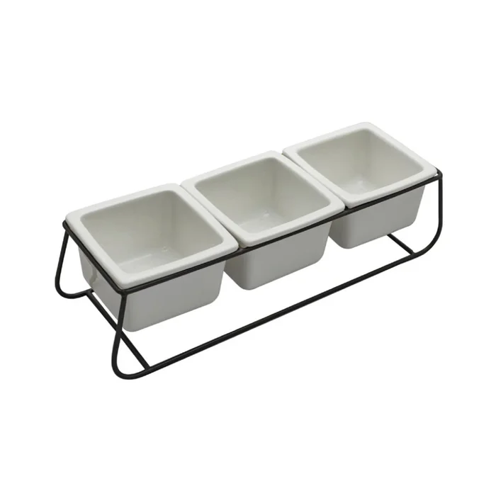 3 MACETAS CERAMICA 28x10x10CM BLANCO/NEGRO en Multicolor - Macetas, Uruguay | Koz