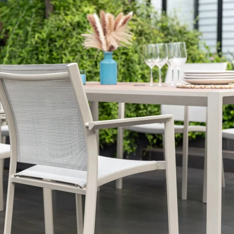 Mesa De Aluminio Para Jardín - Urbanite - 160x90 - Beige en Beige - Mesas de comedor, Uruguay | Ecowood, vista 4