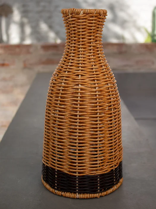 FLORERO TEJIDO FIBRA NATURAL en Madera natural - Jarrones, Uruguay | Cabana