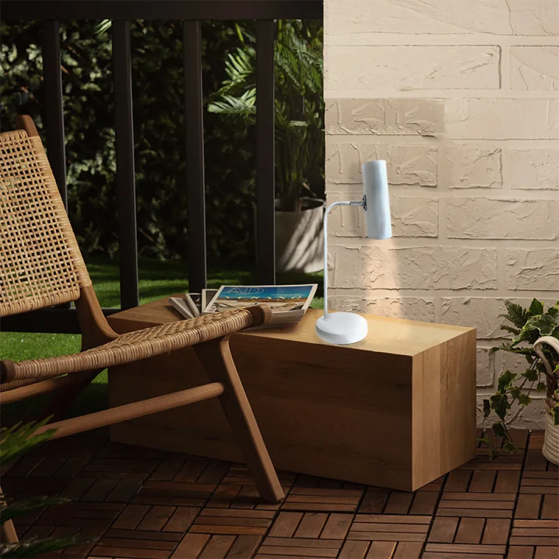 Lámpara de Mesa Córcega Blanco en Blanco - Lámparas de mesa, Uruguay | Serlux, vista 3