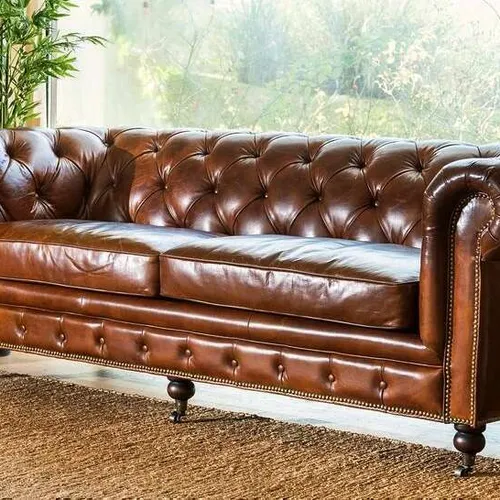 SILLON CHESTERFIELD CUERO ITALIANO - 3 CUERPOS - Sillones y sofás, Uruguay | La Iberica