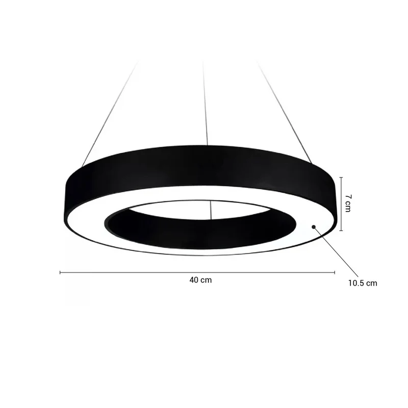 Colgante LED Zurich I 30W 40 cm Negro en Negro - Lámparas colgantes, Uruguay | Serlux, vista 5