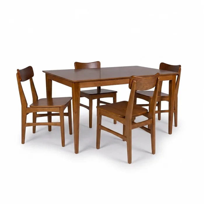 Juego de Comedor Olmo - Mesa 140 + 4 sillas - Honey en Marrón - Mesas de comedor, Uruguay | NYR, vista 2
