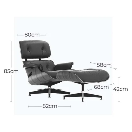 Butaca diseño Eames Lounge Beige en Blanco - Butacas, banquetas y puffs, Uruguay | La Cueva Muebles, vista 6