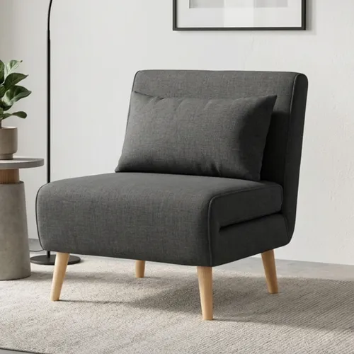 Sillon cama Trifold 1 cuerpo - Gris en Gris, Uruguay | La Cueva Muebles