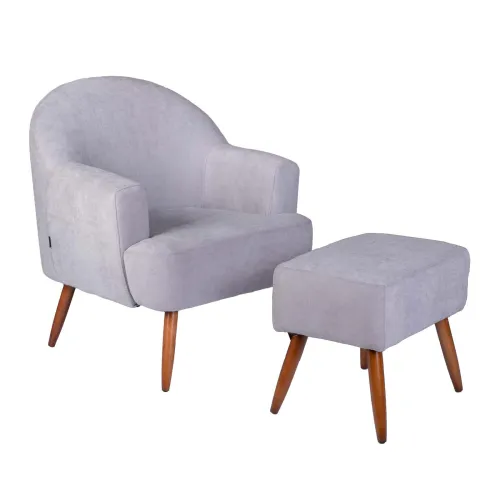 Butaca Tela-y-madera Gris Agata en Gris - Sillones y sofás, Uruguay | Divino