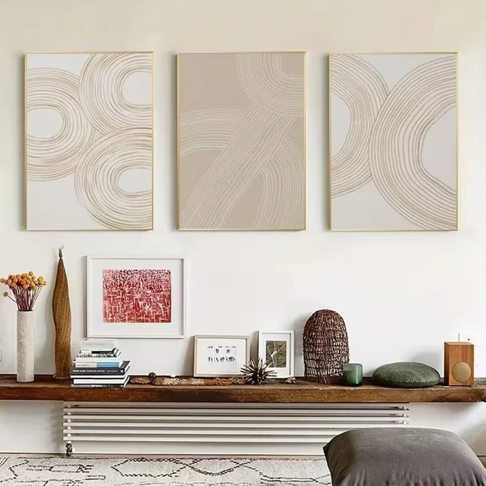 CUADRO CANVAS 30x40cm MARCO FIGURAS BEIGE 1 en Beige - Decoración de pared, Uruguay | Decohogar, vista 2