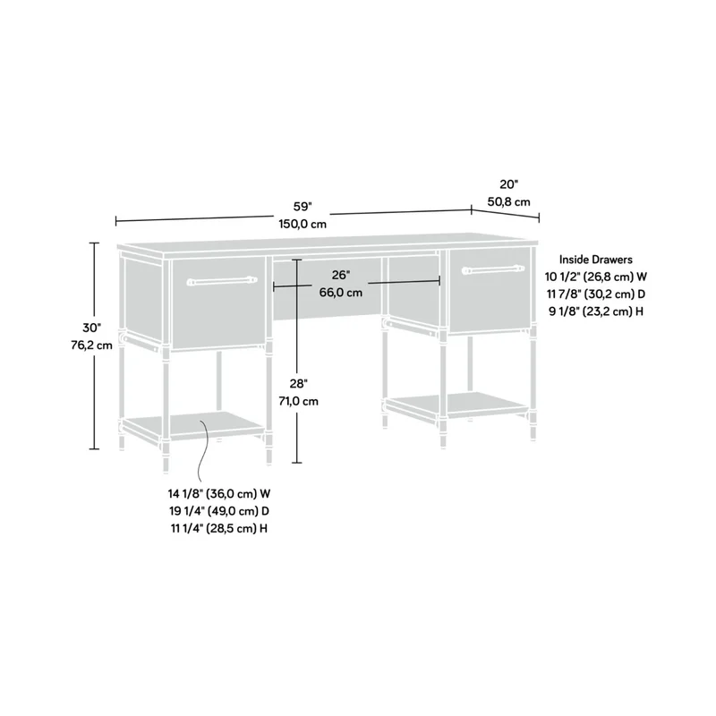 Escritorio - Sauder - Linea Iron City - Escritorios, Uruguay | Ecowood, vista 5