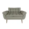 Sofa 2 Cuerpos Capitoneado Tapizado Tela Patas De Madera - Sillones y sofás, Uruguay | Soy Hogar, vista 1 de 6