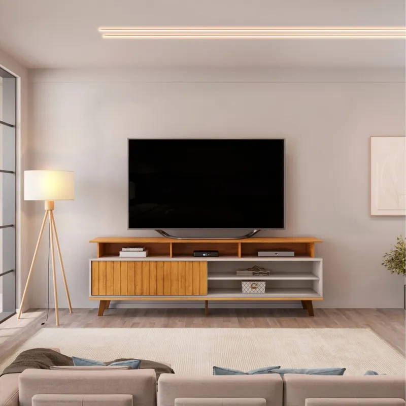 Rack para TV Flow - Terminación Cedro en Marrón - Muebles para TV, Uruguay | Rústico Hogar