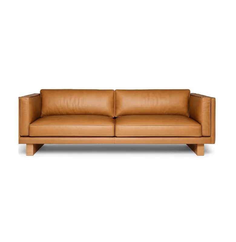 SOFÁ HGUILD CUERO CAMEL en Beige - Sillones y sofás, Uruguay | Masinfinito Casa