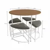 Mesa redonda 90 diámetro con 4 bancos canela y Blanco en Multicolor - Mesas de comedor, Uruguay | Champagne Home, vista 3 de 4