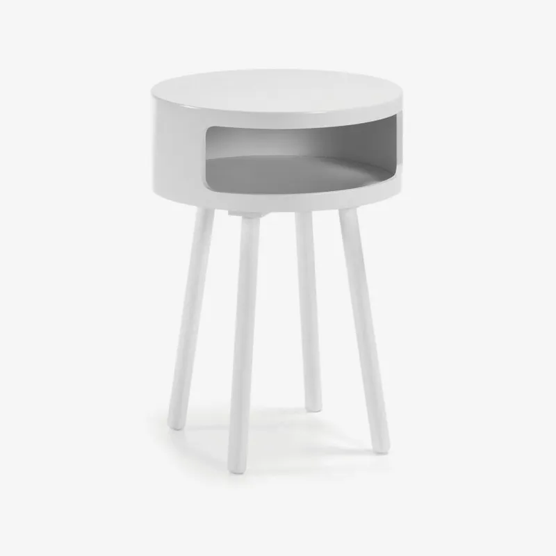 Mesa auxiliar Kurb B Ø 40 cm - blanco en Gris - Mesas de arrimo, Uruguay | Kavehome