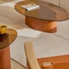 Mesa de centro Olir de vidrio templado y acero marrón 140 x 80 cm en Marrón - Mesas de living, Uruguay | Kavehome, vista 2 de 7