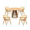 Juego de Comedor Mesa Redonda Pipa (Marrón Claro) 110cm + 4 Sillas Inari - Sillas, Uruguay | Berna home, vista 1 de 5