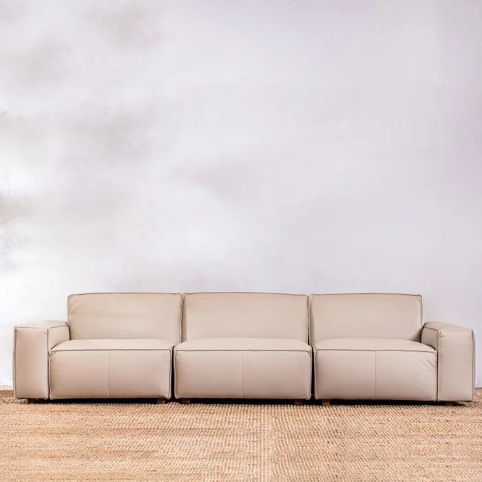 Sillón Modulado Cuero Orvalho Duna en Beige - Sillones y sofás, Uruguay | Aihaus