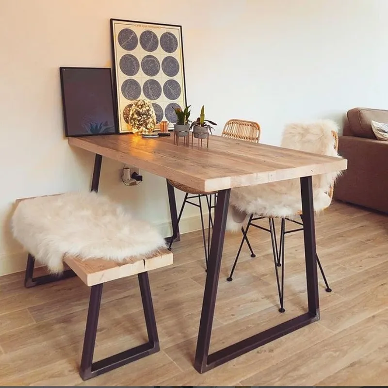Mesa y banco Frame en Madera natural - Mesas de comedor, Uruguay | Treehouse Deco