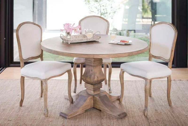 MESA COMEDOR REDONDA DE CEDRO EMMA - 1.30 MTS en Madera natural - Mesas de comedor, Uruguay | La Iberica, vista 4