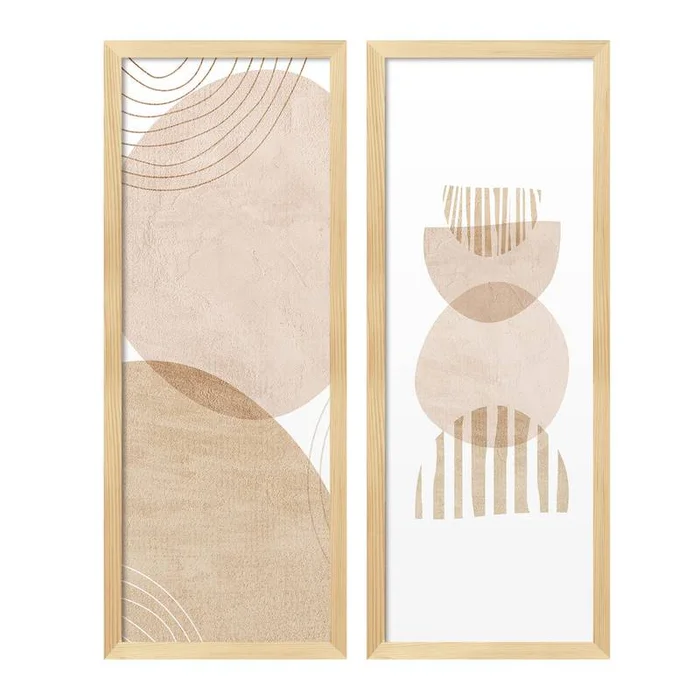 Set 2 Cuadros / Láminas con marco Abstracto 1 - Decoración de pared, Uruguay | Alta Gracia Deco